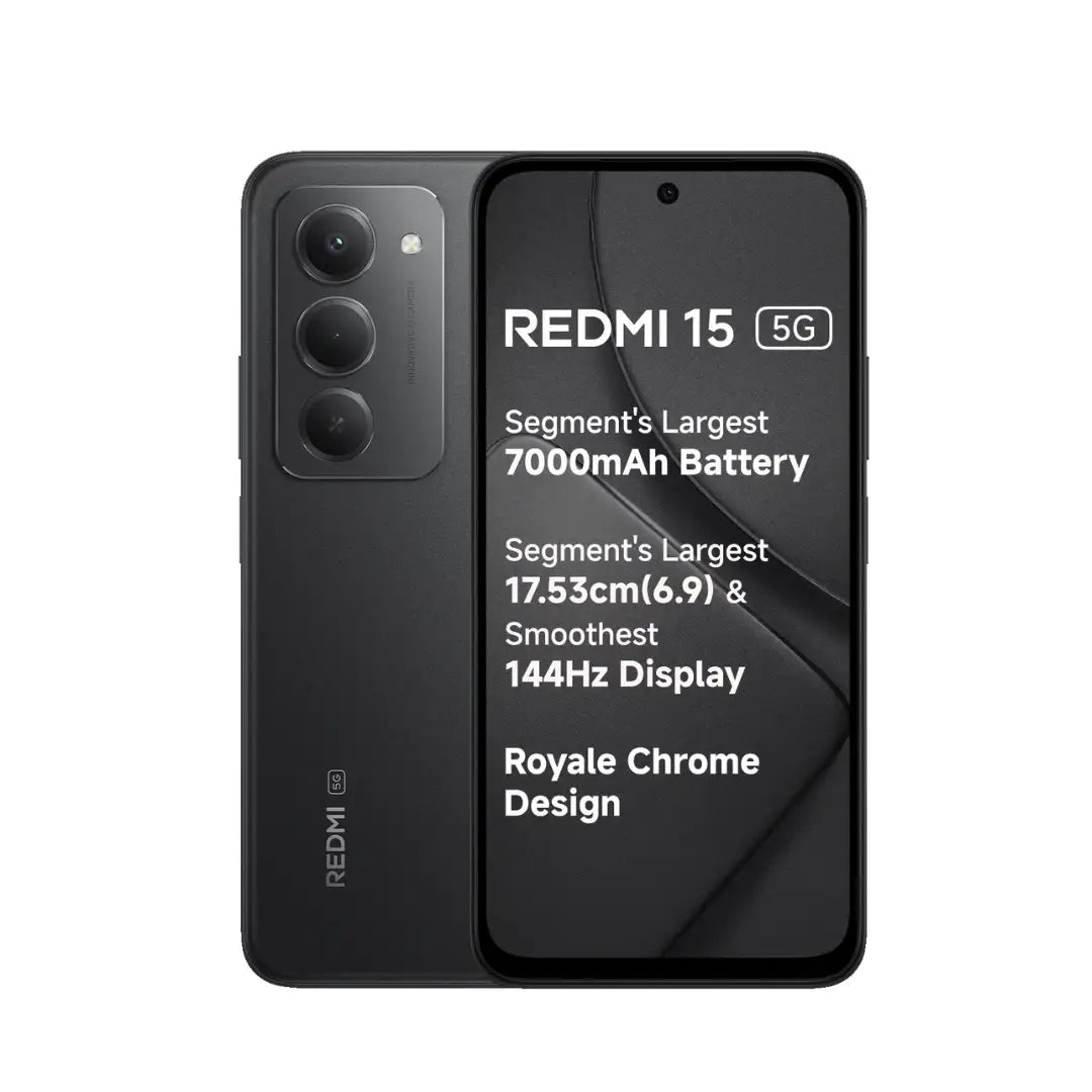 Redmi 15 5G | 6.9 inches Display | Xiaomi HyperOS 2 | Snapdragon® 6s Gen 3 Mobile Platform | 50MP Main Camera | 8MP Front Camera | 7000 mAH Battery