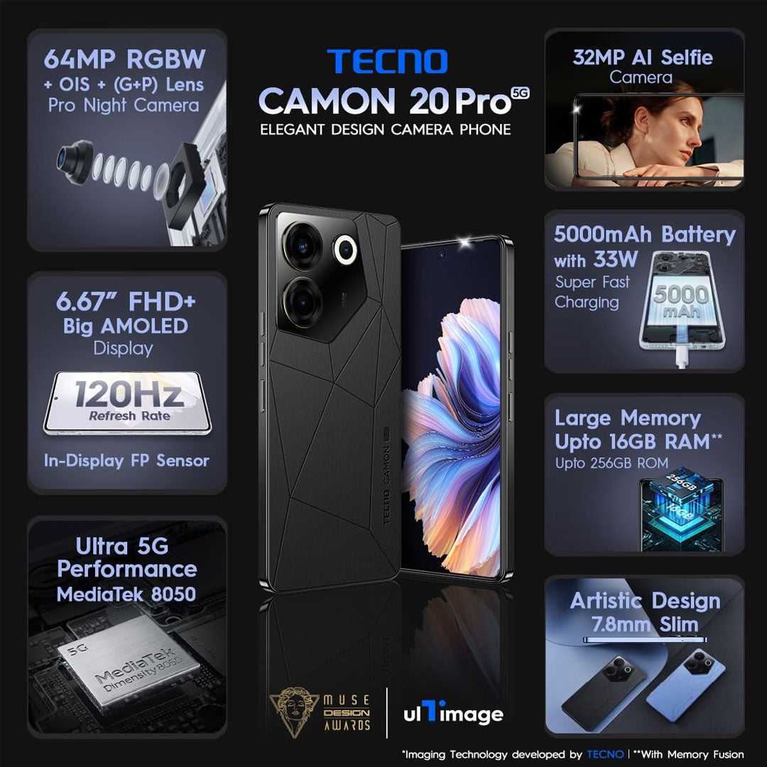 Tecno Camon 20 Pro 5G - Dark Welkin