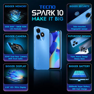 Tecno-Spark-10-Blue-Features