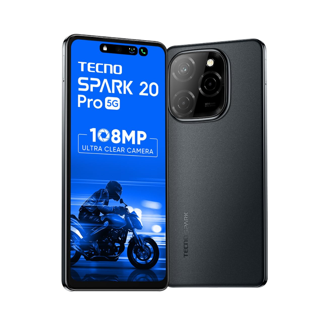 TECNO Spark 20 PRO 5G | 108MP Ultra Clear Imaging | Super Ellipse Design | MTK D6080 5G Processor | 6.78" 120Hz LTPS LCD Display | 5000mAh Battery with 33W Charger