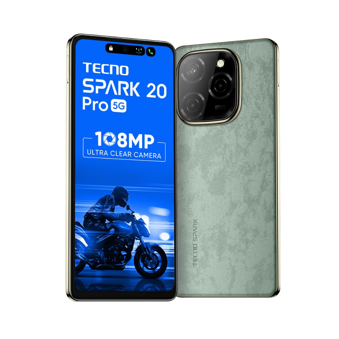 TECNO Spark 20 PRO 5G | 108MP Ultra Clear Imaging | Super Ellipse Design | MTK D6080 5G Processor | 6.78" 120Hz LTPS LCD Display | 5000mAh Battery with 33W Charger
