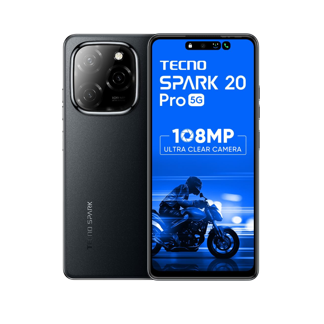 TECNO Spark 20 PRO 5G | 108MP Ultra Clear Imaging | Super Ellipse Design | MTK D6080 5G Processor | 6.78" 120Hz LTPS LCD Display | 5000mAh Battery with 33W Charger