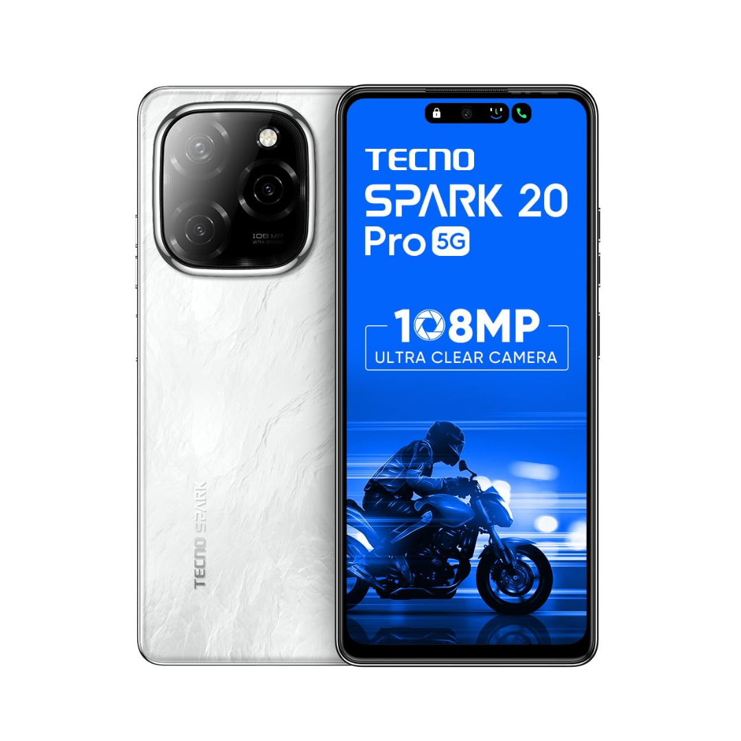 TECNO Spark 20 PRO 5G | 108MP Ultra Clear Imaging | Super Ellipse Design | MTK D6080 5G Processor | 6.78" 120Hz LTPS LCD Display | 5000mAh Battery with 33W Charger