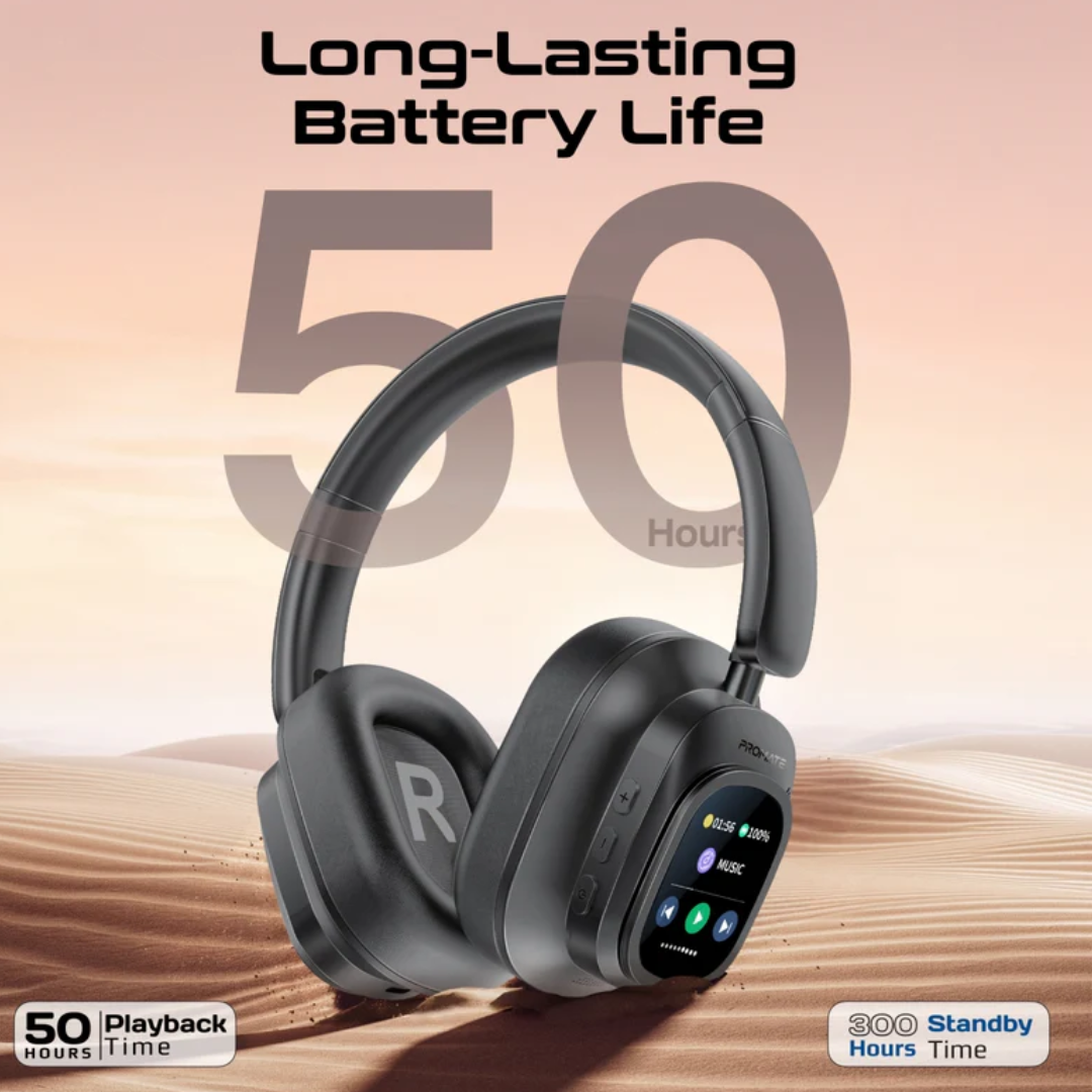 PROMATE  VUTUNE ANC BLUETOOTH HEADPHONE - Battery Life