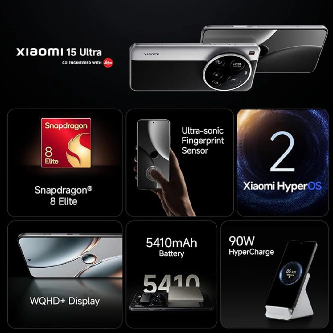 Xiaomi 15 Ultra | AMOLED Display | Qualcomm  Snapdragon| 50MP Triple Rear Camera| 32MP Front Camera| 5410  Battery