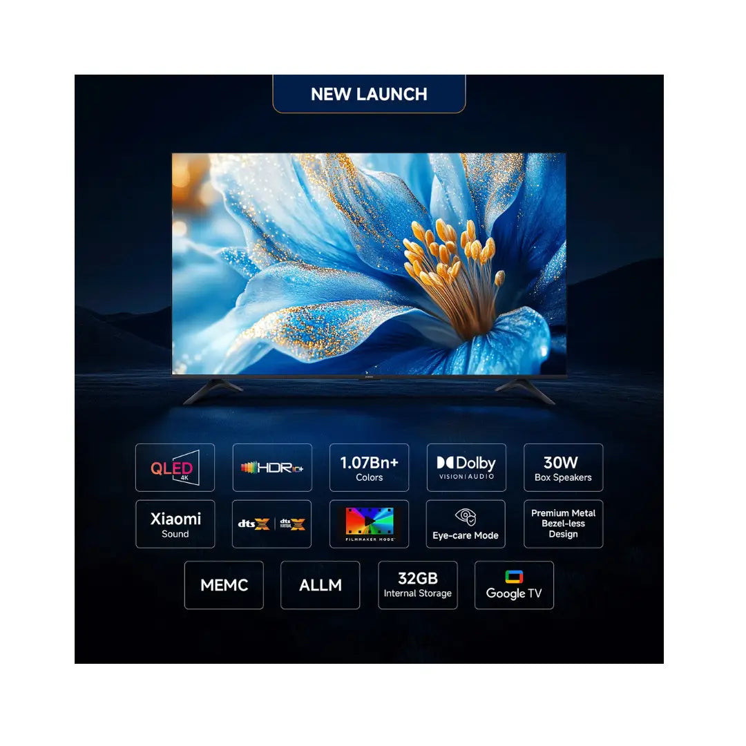 Xiaomi X Pro 43 Inch 4K Ultra HD  Display Smart Tv | Google Voice Assistant | Dual Band Wifi | Bluetooth