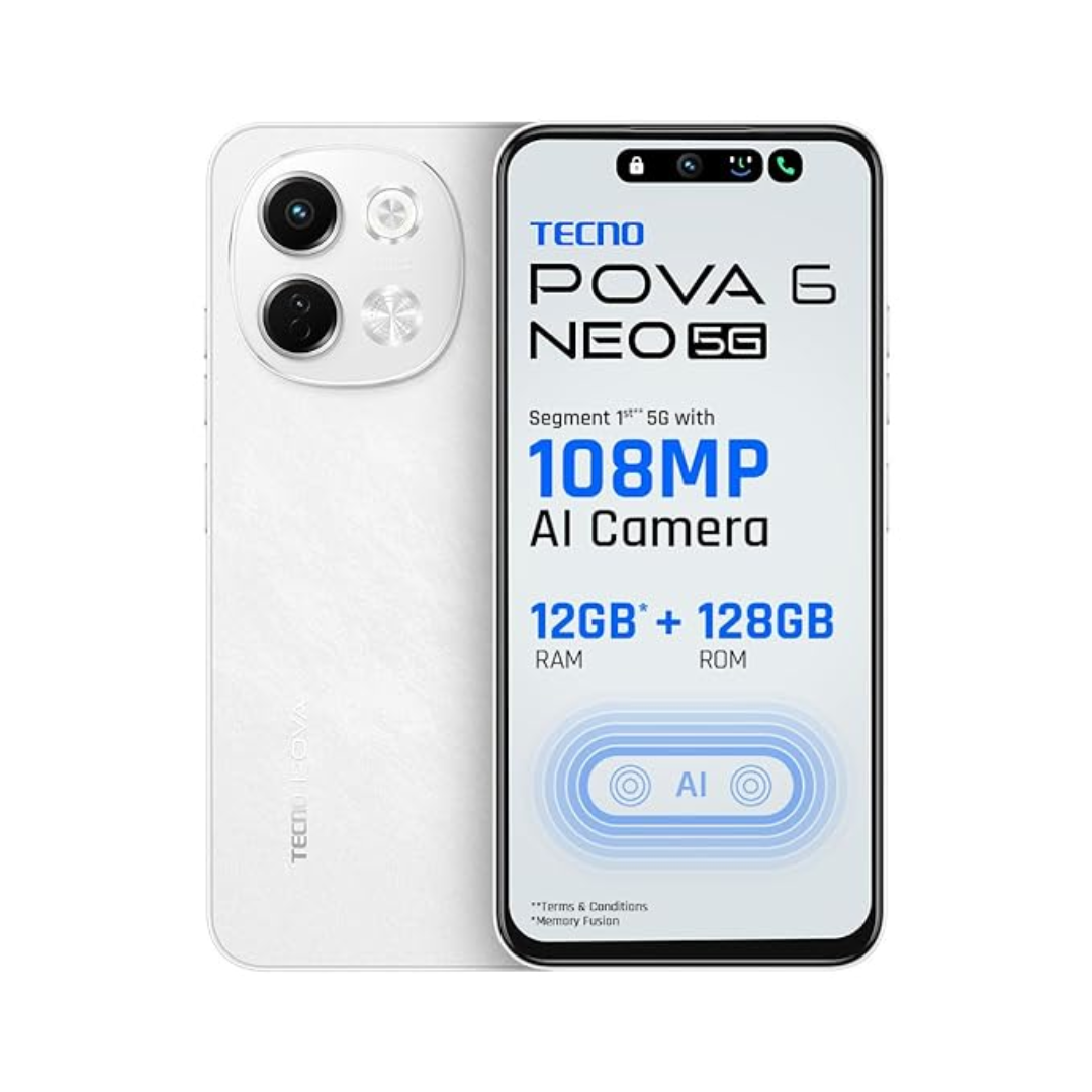 Tecno Pova 6 NEO 5G  | Advanced AI Features | 108MP Ultra Clear AI Camera | D6300 Powerful Processor | 5 Year Lag Free Fluency | 5000 mAh Battery | in Built Infrared and NFC